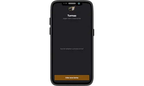 App sendo mostrado no celular.